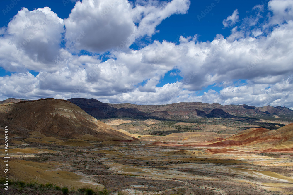 Painted Hills Panorama Under Partly Cloudy Skies 2