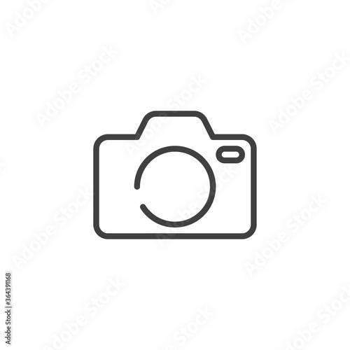 Photo camera line icon. linear style sign for mobile concept and web design. Photography camera outline vector icon. Symbol, logo illustration. Vector graphics