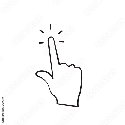 hand drawn doodle click icon illustration vector isolated