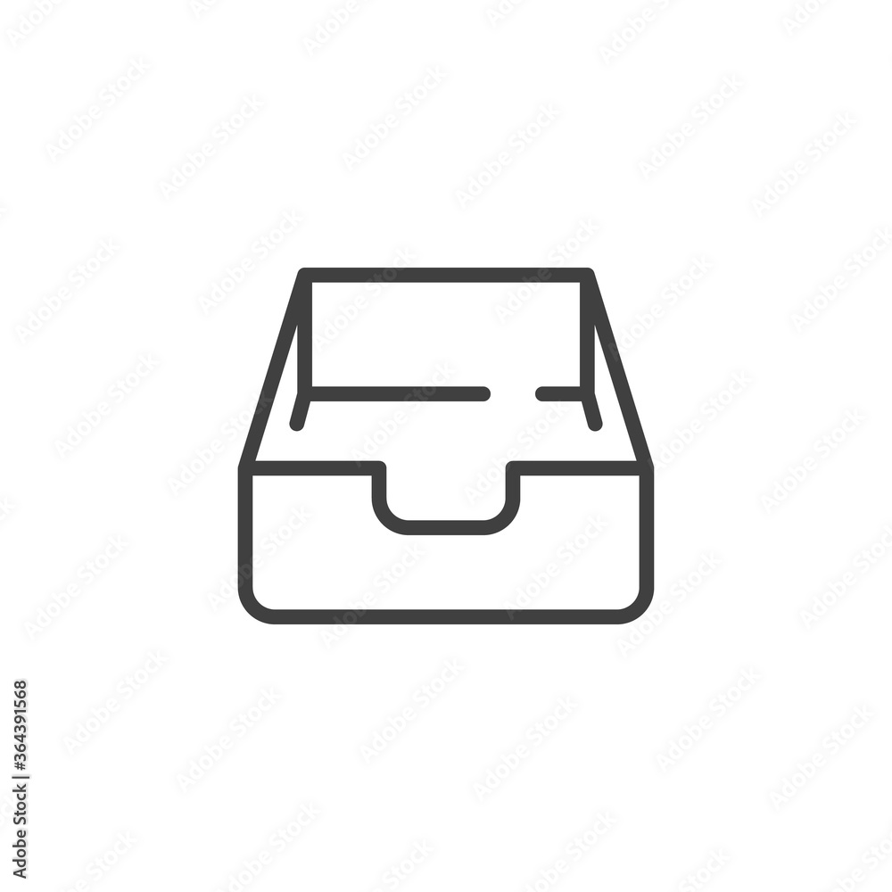 Storage, drawer line icon. linear style sign for mobile concept and web design. Cabinet archive outline vector icon. Symbol, logo illustration. Vector graphics Storage, drawer line icon. linear style sign for mobile concept and web design. Cabinet archive outline vector icon. Symbol, logo illustration. Vector graphics