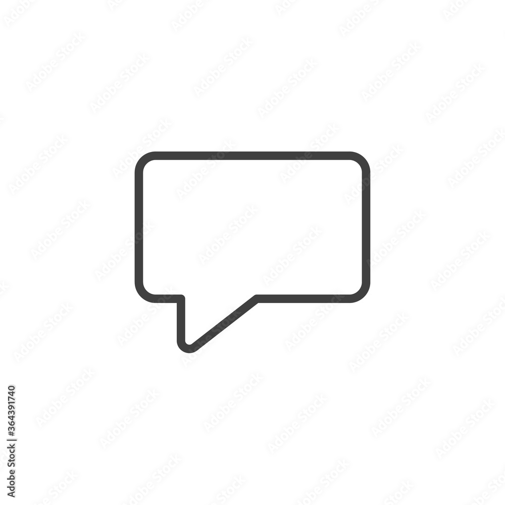Chat comment line icon. linear style sign for mobile concept and web design. Speech bubble, message outline vector icon. Symbol, logo illustration. Vector graphics