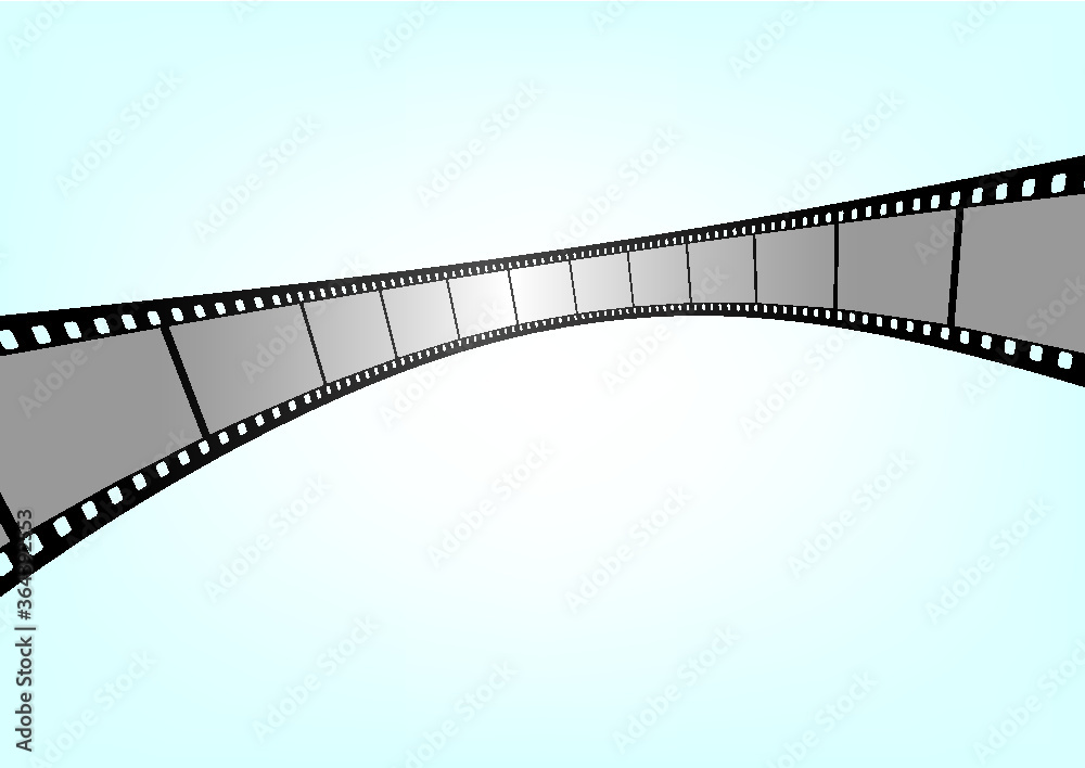 Fototapeta premium Cinema, movie and photography 35mm film strip template. Vector 3D elements.