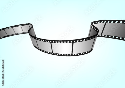 Cinema, movie and photography 35mm film strip template. Vector 3D elements.