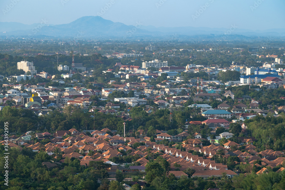 Cityscape view of Chiang Rai province the northernmost large city in Thailand.