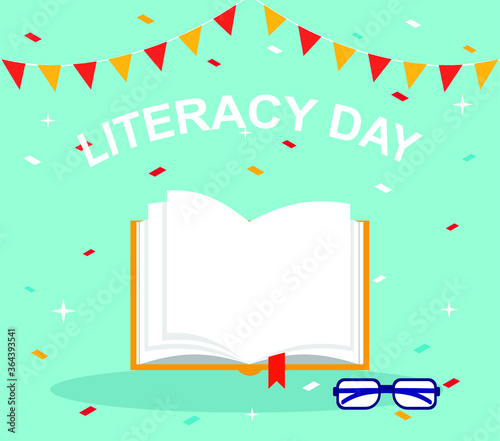International literacy day vector concept in flat style