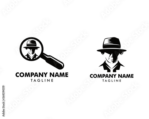 Set of Detective logo template vector illustration, Spy logo