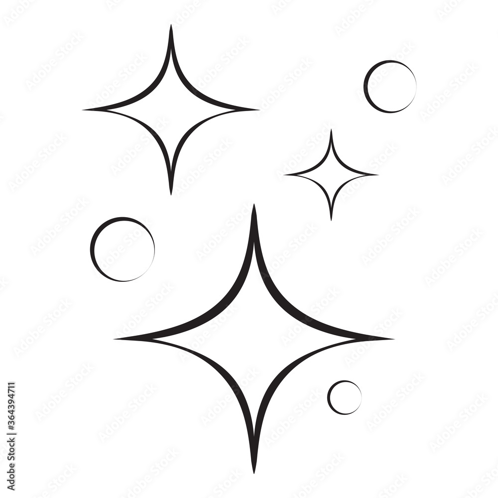 doodle set of vector stars sparkle icon, clean surface icon. Glowing light effect stars and shining burst. isolated on white background. vector illustration doodle set of vector stars sparkle icon, clean surface icon. Glowing light effect stars and shining burst. isolated on white background. vector illustration