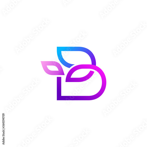 letter B and flower for cosmetics and fashion logo design