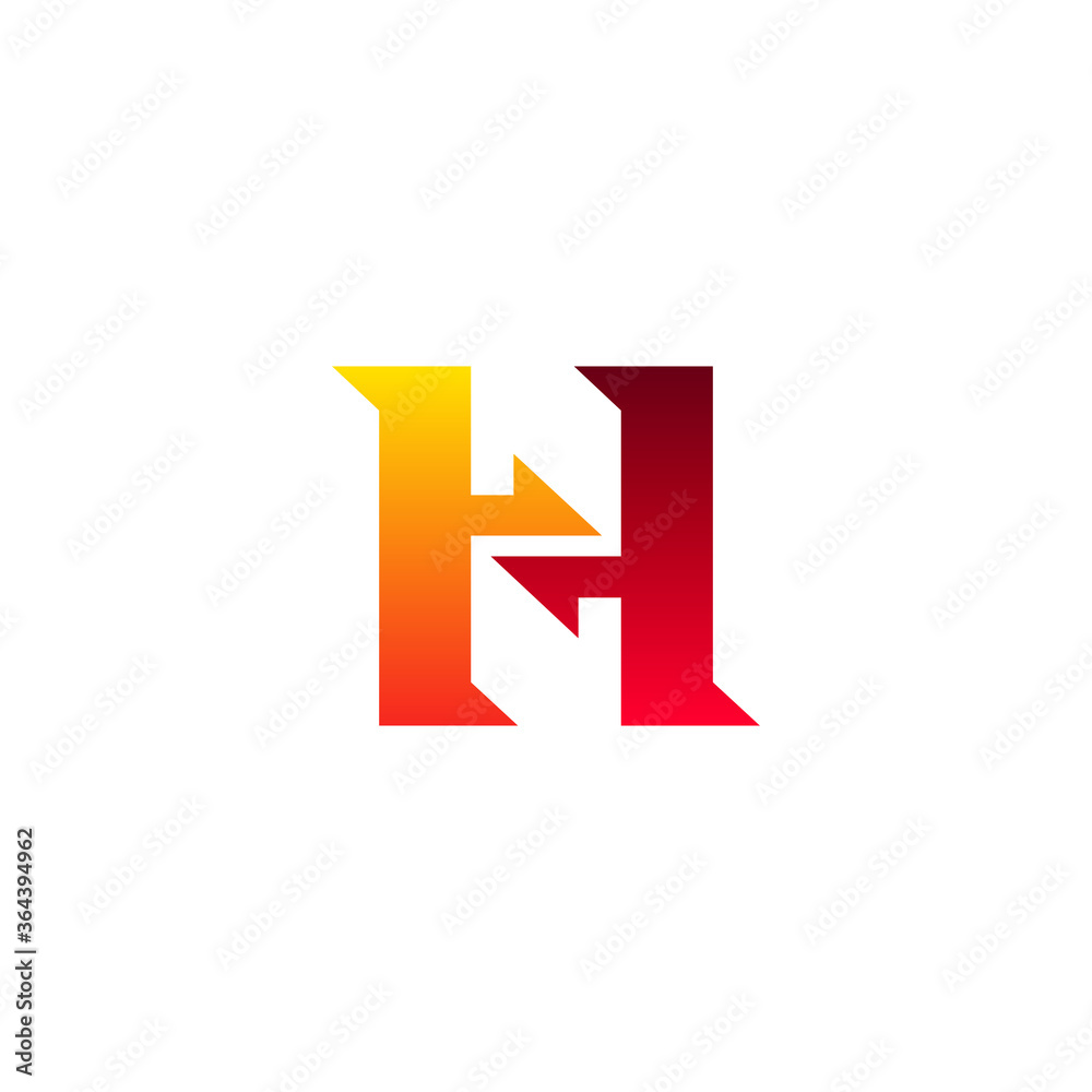letter H an arrow for finance logo design letter H an arrow for finance logo design