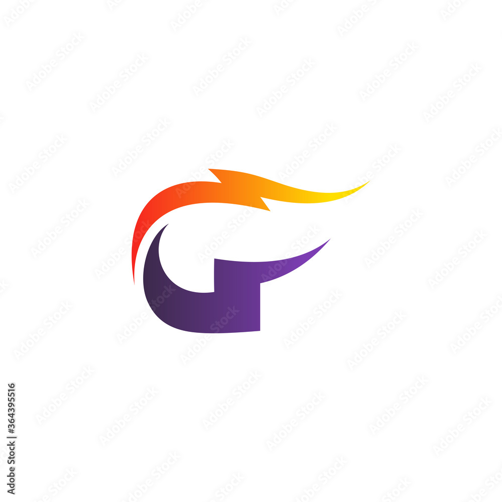 letter G with thunder logo design letter G with thunder logo design