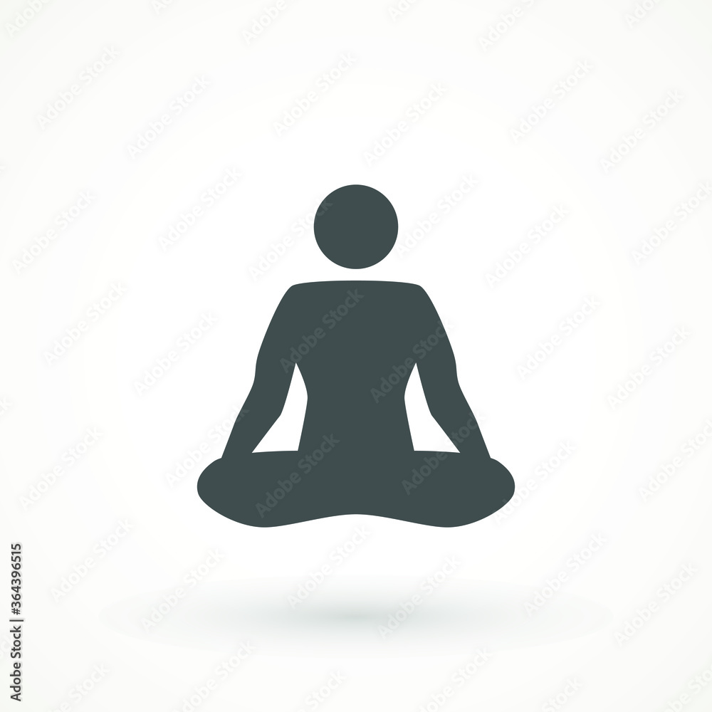 Yoga Fitness Icon. Meditation or meditate flat vector icon. Lotus position simple pictogram. Yoga pose logo Relaxation Flat Design Isolated Illustration Yoga Fitness Icon. Meditation or meditate flat vector icon. Lotus position simple pictogram. Yoga pose logo Relaxation Flat Design Isolated Illustration