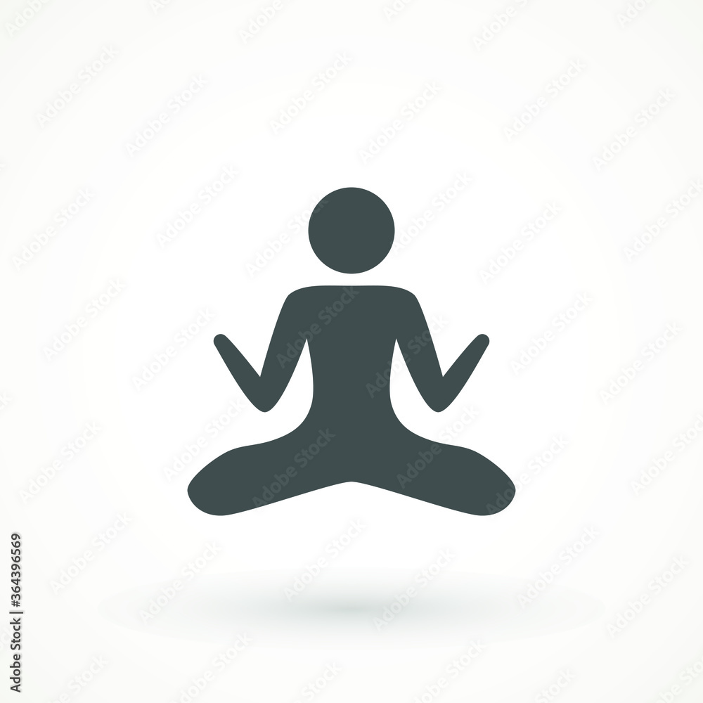Yoga Fitness Icon. Meditation or meditate flat vector icon. Lotus position simple pictogram. Yoga pose logo Relaxation Flat Design Isolated Illustration Yoga Fitness Icon. Meditation or meditate flat vector icon. Lotus position simple pictogram. Yoga pose logo Relaxation Flat Design Isolated Illustration