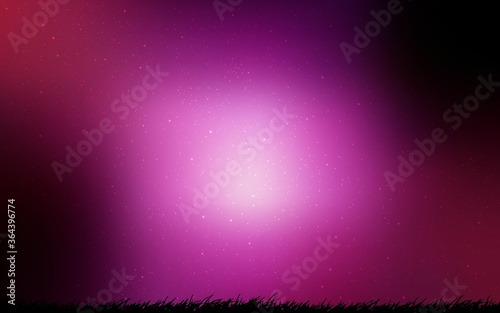 Dark Purple, Pink vector texture with milky way stars. Shining illustration with sky stars on abstract template. Pattern for futuristic ad, booklets.