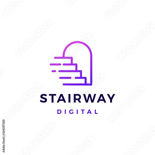 stairway logo vector icon illustration