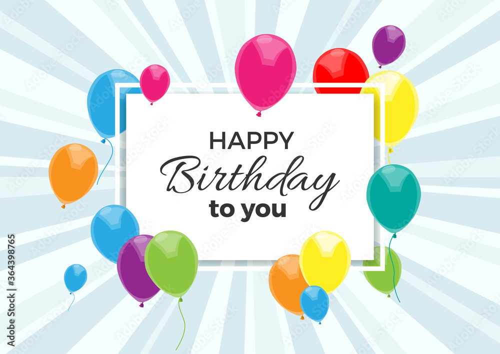 Happy birthday celebration, invitation card,  greeting with text, vector design
