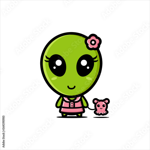 cute alien vector design