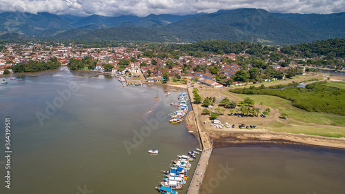 Wallpaper Mural Aerial view to historic town Paraty harbour in sunshine and green mountains in background, Brazil, Unesco World Heritage Torontodigital.ca