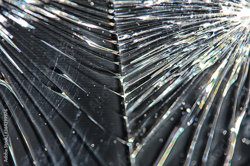 cracked black glass / broken glass abstract texture background