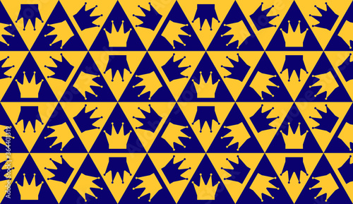 Seamless pattern with Chess queen. Endless background. Vector illustration.