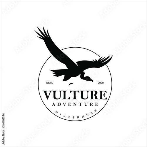 vulture logo animal vector flying bird icon or design element template photo