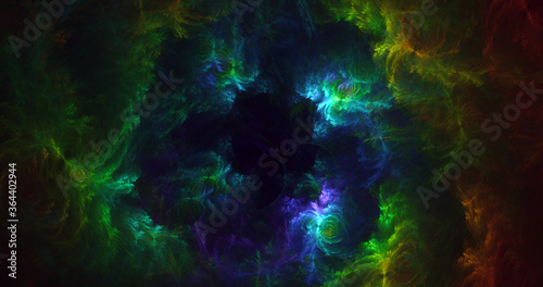 3D rendering abstract multicolor fractal light background