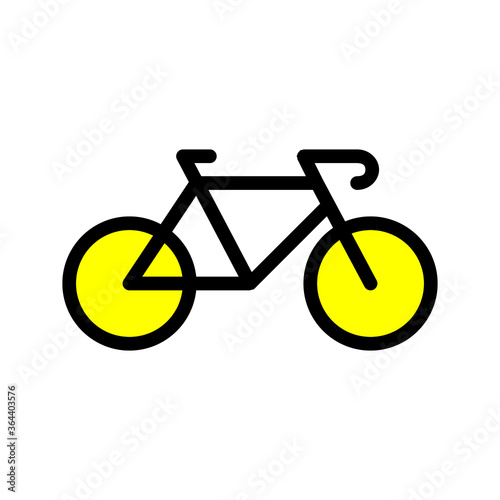 yellow bike on white background