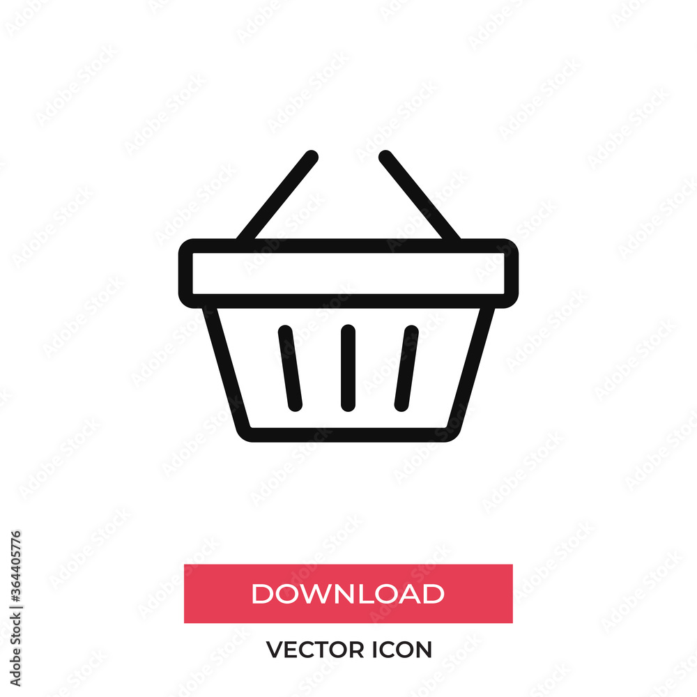 Shopping icon vector. Basket sign