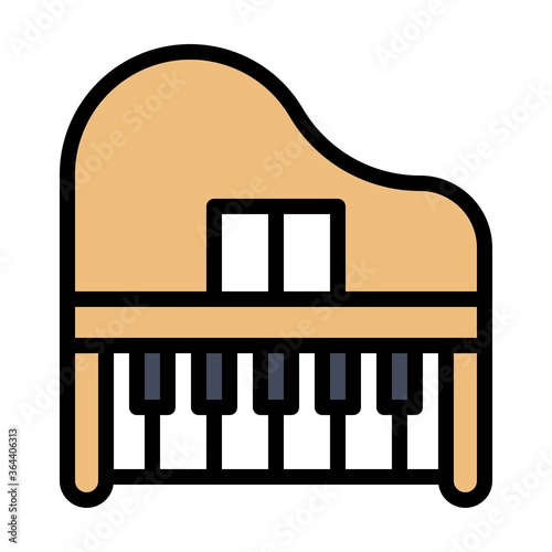 birthday or new born baby related piano with buttons for music vectors with editable stroke,
