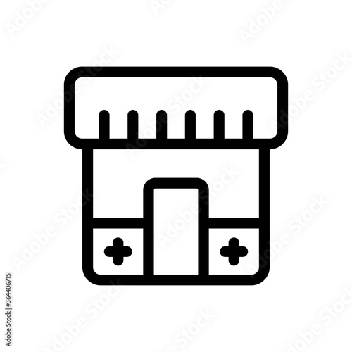Pharmacy Store Line Icon - Vector Illustration