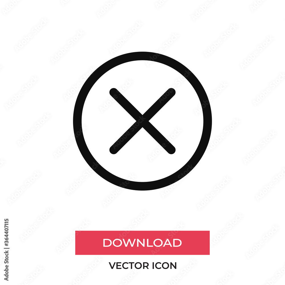 Cancel icon vector. Cross sign Cancel icon vector. Cross sign