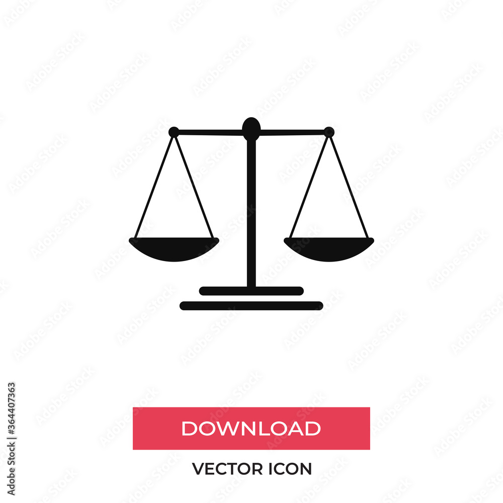 Scale icon vector. Balance sign Scale icon vector. Balance sign