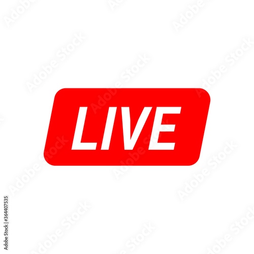 Red live streaming icon on white background