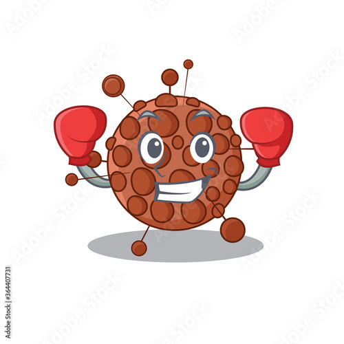 Neisseria Caricature character design as a champion of boxing competition