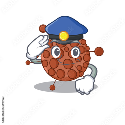A handsome Police officer cartoon picture of neisseria with a blue hat