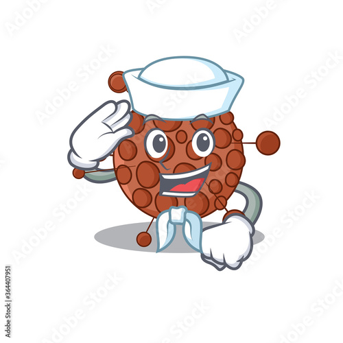 A brave sailor caricature design style of neisseria ready to sail