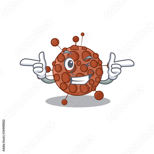 Caricature design concept of neisseria with funny wink eye