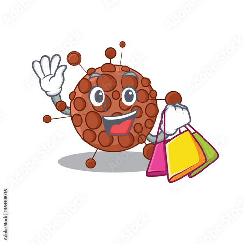 Neisseria wealthy cartoon character concept with shopping bags