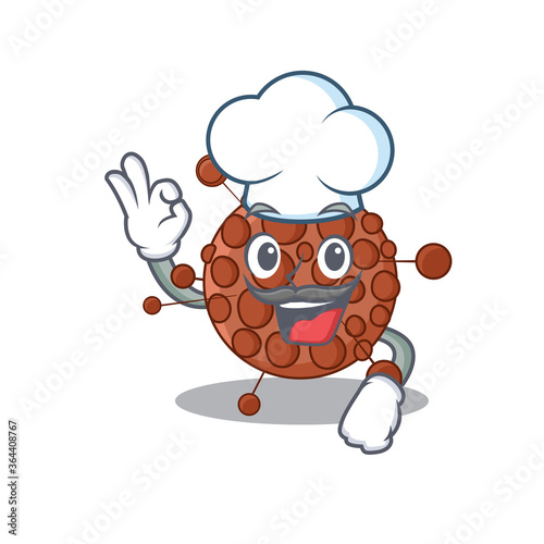 Neisseria chef cartoon drawing style wearing iconic chef hat