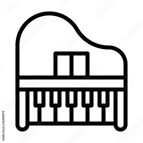 birthday or new born baby related piano with buttons for music vectors in lineal style,