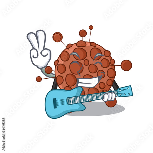 Neisseria musician cartoon design playing a guitar