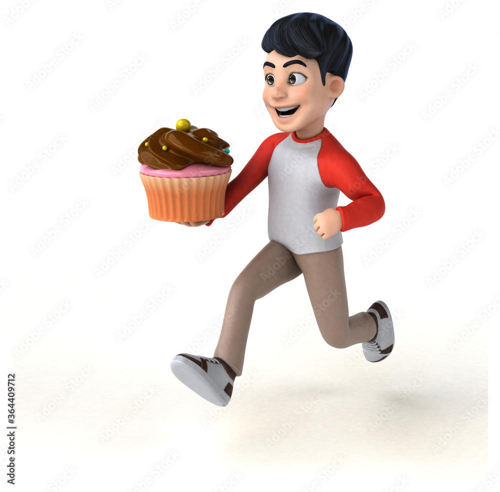 Fun 3D Asian teenager with a manga style Fun 3D Asian teenager with a manga style