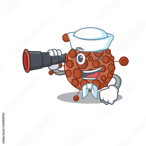 A cartoon image design of neisseria Sailor with binocular