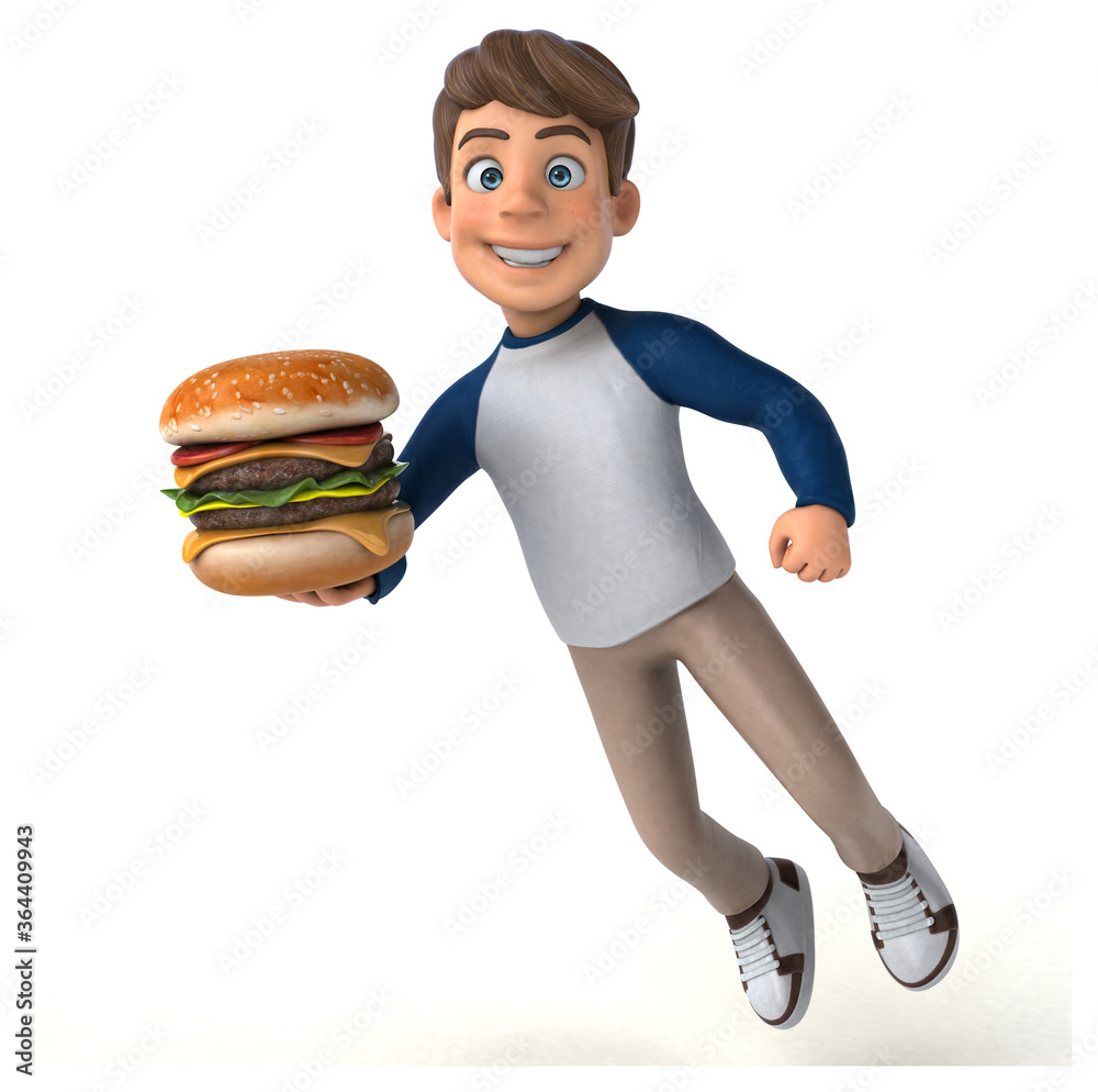3D cartoon character fun teenager 3D cartoon character fun teenager