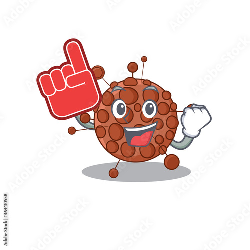 Neisseria in cartoon picture design with Foam finger