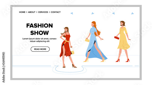 Fashion Show Glamor Clothes Presentation Vector Illustration