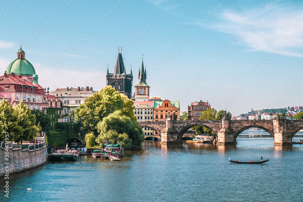 Scenic view of historical center Prague, Charles bridge, and buildings of the old town, Prague. is the capital and largest city in the Czech Republic, the 13th largest city in the European Union.