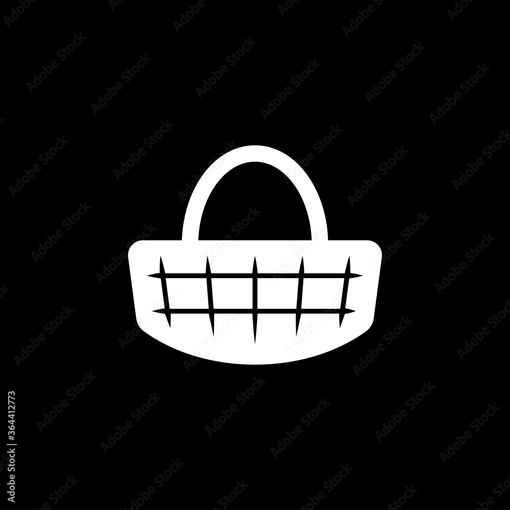 Basket icon, plate with spoon BBQ. Vector sign Basket icon, plate with spoon BBQ. Vector sign