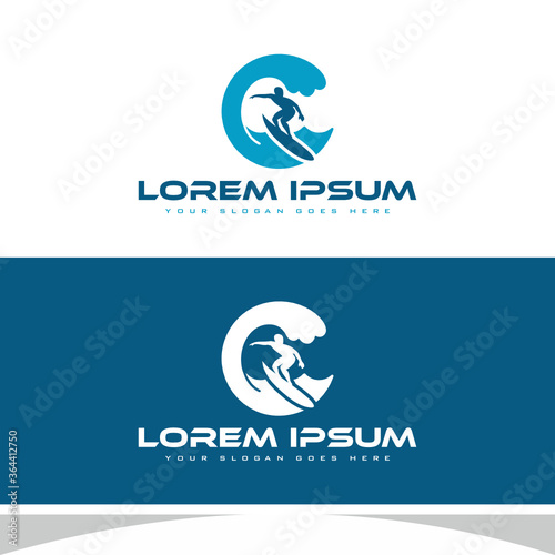 Kite surfing windserfing water sport club logo board sea summer