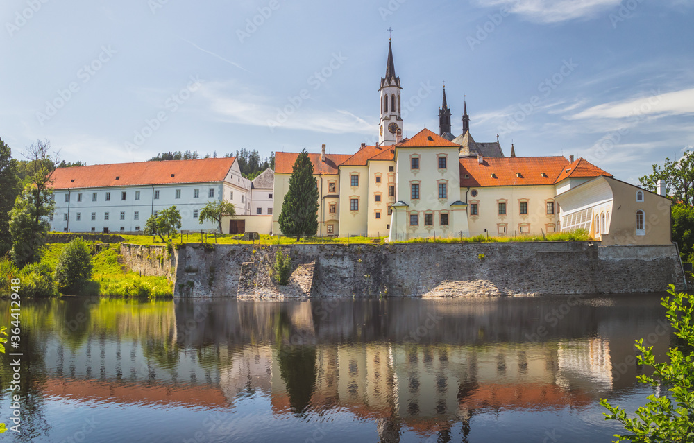 Vyšší Brod Monastery - historic building by the water, Vyssi Brod, Czech republic