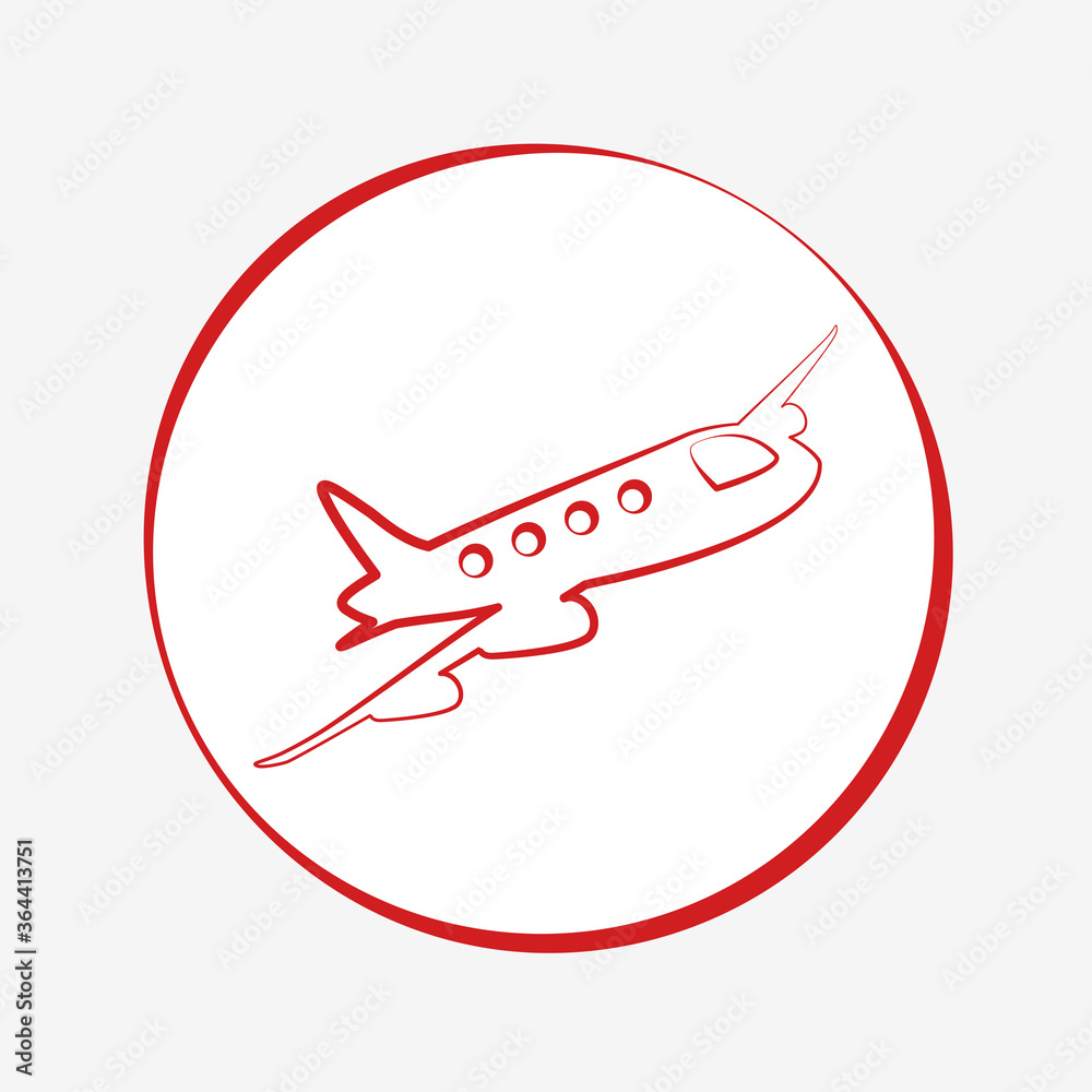 Red airplane icon illustration vector design isolated Red airplane icon illustration vector design isolated